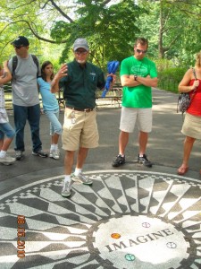 Tour Guide Edwin at Strawberry Fields on the NY See It All! Tour